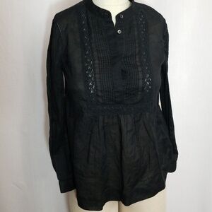 NWT Madewell Cotton Voile Eyelet Black Top XS